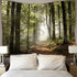 DZGlobal Forest Pathway in the Misty Mountain Tapestry Wall Hanging Art Nature Landscape Tapestries 80W X 60L Inch Home Decor for Living Room Bedr...