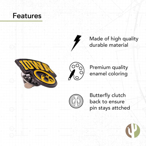 Desert Cactus University of Iowa Hawkeyes Lapel Pins Logo Enamel Made of Metal (Pin C)...
