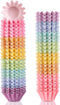 240 Pcs Grease-Resistant Mini Cupcake Liners Rainbow iridescence Heavy Duty Paper Muffin Baking Cups for Wedding Birthday Party Baby Shower(1.18 x...