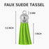 Mandala Crafts 100 Pcs Lime Green Faux Suede Tassels Bulk Keychain Making Supplies - Small Leather Tassels for Charms, Jewelry Making, and DIY Cra...
