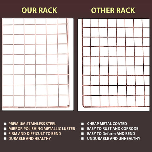Briout Cooling Rack for Baking, 2-Pack 16x10 Inches Baking Rack, Thick Wire Cookie Rack for Cooking, Roasting, Grilling, Drying, Oven Safe, Fits H...