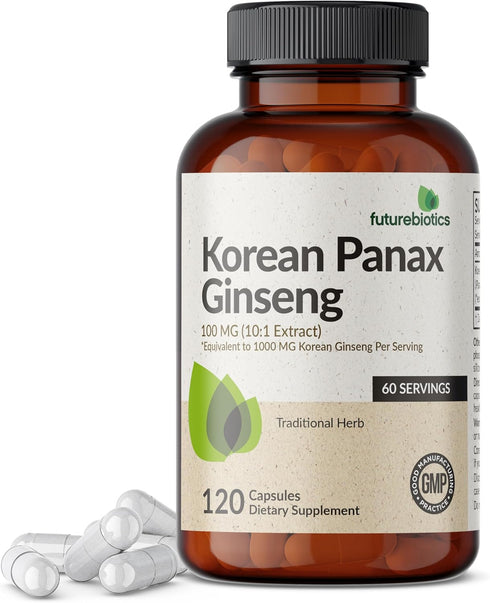 Futurebiotics Korean Panax Ginseng 1000 MG Per Serving Energy, Memory & Brain Health Support, Non-GMO, 120 Capsules...