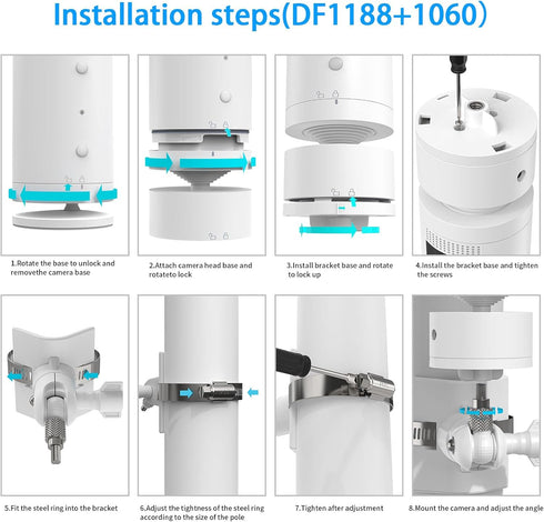 Pole Mount Bracket Compatible with Pan Tilt Camera - Stable Multifunctional Winding Installation (1pack?White)...
