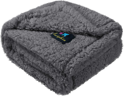 Luciphia Waterproof Dog Blanket Soft Pet Sherpa Calming Thick Blankets,Leakproof Cozy Pet Puppy Blanket for Medium Large Dogs Cats,Sofa Bed Car Co...