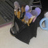ANEMEL Black Travel Makeup Brush Holder 2-Pack, Organizer Bag Clear Plastic Cosmetic Zipper Pouch Portable Waterproof Dust-Free Stand-Up Small Toi...