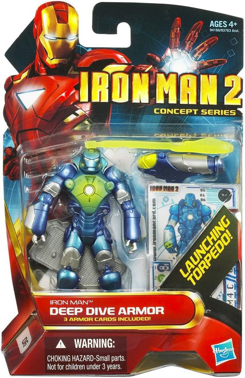 Hasbro Iron Man 2 Movie Concept Series 4 Inch Action Figure Iron Man Deep Dive Armor...
