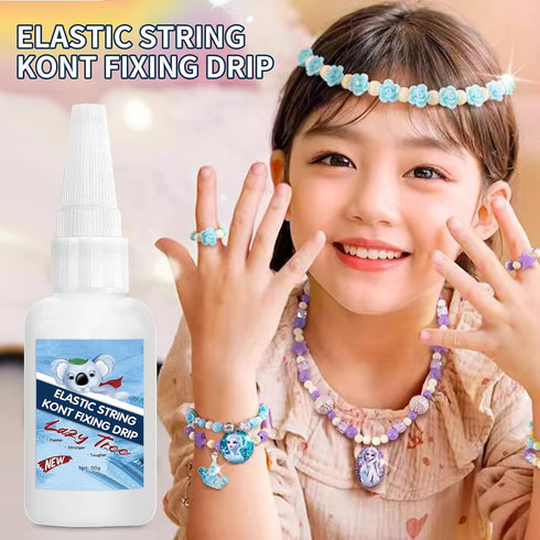 100g Professional Bracelet Elastic String Knot Fixing Drip, Clear Bracelet Glue, Keep Stretchy Bracelet String Stay Perfectly Tied for Clay Beads,...