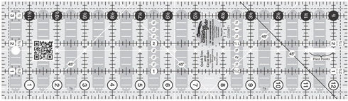 Creative Grids Quick Trim and Circle Quilting Ruler – CGRMT1 – Made in USA, 3-1/2in x 12-1/2in Rectangle, Non-Slip Grip Acrylic Quilting, Sewing, ...