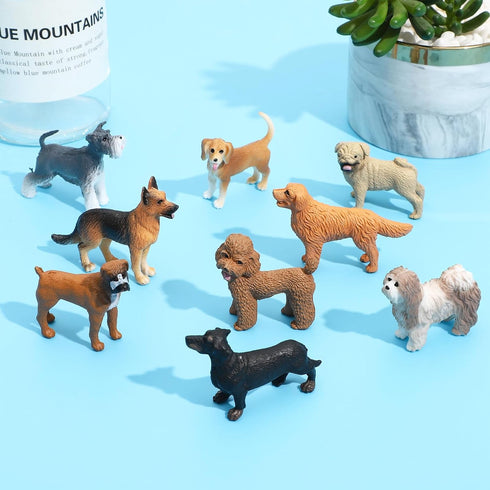 ONEST 13 Pieces Mini Dog Figurines Playset Hand Painted Tiny Dogs Realistic Detailed Plastic Puppy Figures Toys for Kids Adults...