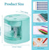 AUAUY Electric Pencil Sharpener with Double Hole, USB/Battery Operated Automatic Sharpener with 4 Extra Knife Holders, for 6-8mm/9-12mm Standard P...