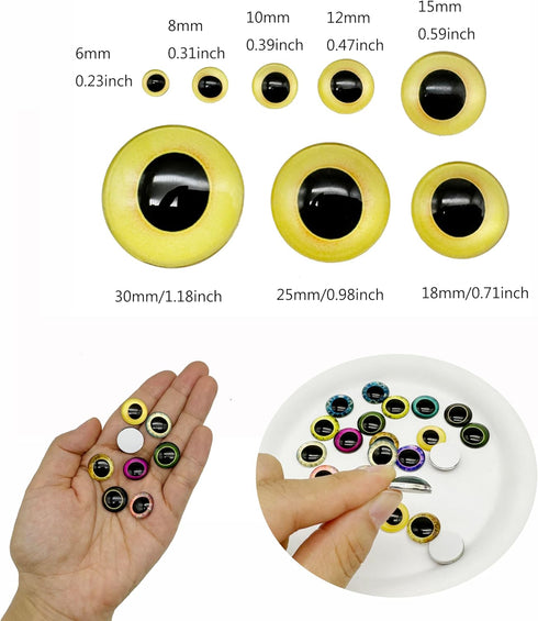20 Pairs 18mm Owl Bird Glass Eyes for Art Dolls Sculptures Props Masks Fursuits Jewelry Making Taxidermy Flatback...