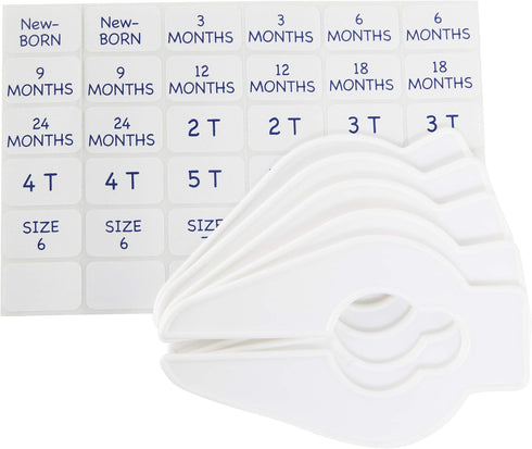 Baby Buddy Closet Organizers, Newborn Essential and Nursery Must Have to Easily Divide Baby Clothes from Newborn to Size 8, White, Set of 5...