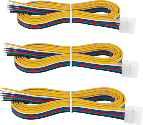 Armacost Lighting 6 Pin RGB+WW LED Strip Light 48 in Tape to Wire Connector (3-Pack) 760890...