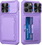 for iPhone 15 Pro Max Wallet Case with Card Holder & Sliding Camera Cover & Kickstand, Heavy Duty Protective Shockproof Sturdy Hard Back & TPU Edg...