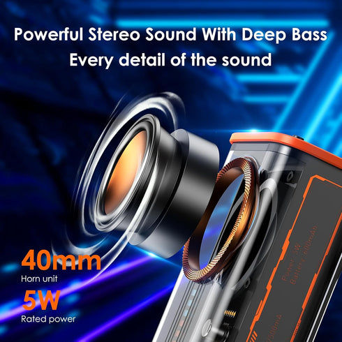 Transparent Wireless Bluetooth Speaker Portable Mini Speaker with LED Colorful Lights Stereo Sound TWS Small Speakers for Office, Party Camping, S...