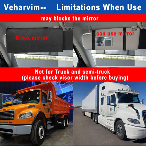 Veharvim Polarized Sun Visor for Car, Upgraded UV400 Car Sun Visor Extension with PC Lens and Side Sunshade,Anti-Glare Visor for Safe Driving (No ...