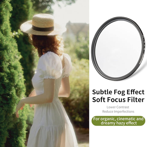 Walking Way 52MM White Mist Diffusion Filter - Subtler Soft Focus Circular Lens Filter - Dreamy Fog Effect Softening Camera Diffuser for Digital D...
