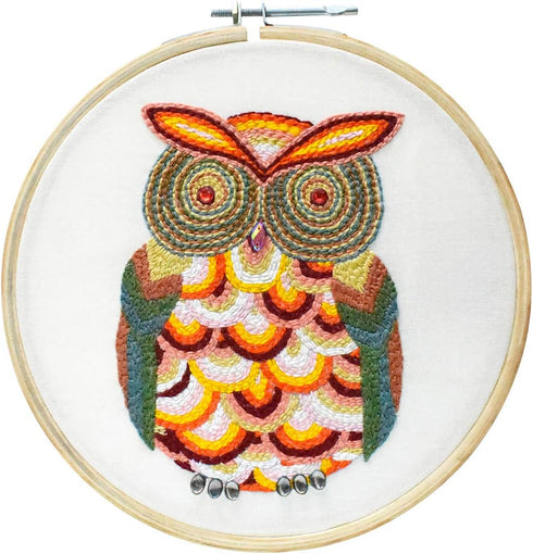 Embroiderymaterial Hand Embroidery Tutorial DIY Kit OWL Bird Design Full Kit, All Materials Included....