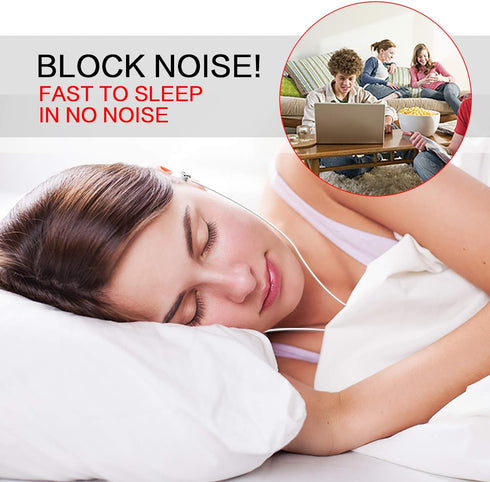 Sleeping Headphones Earphones, Soft Comfortable Silicone Noise Isolating Earbuds with Mic Earplugs for Nighttime, Insomnia, Travel, Sport, Meditat...
