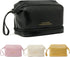Travel Makeup Bag,Double Layer Cosmetic Bag,Large Zipper Pouch Makeup Organizer Bag,Waterproof Leather Makeup Bag,Portable Leather Toiletry Bag fo...