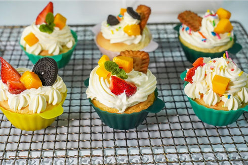 Upgraded Silicone Cupcake Baking Cups Non-stick Muffin Liners...