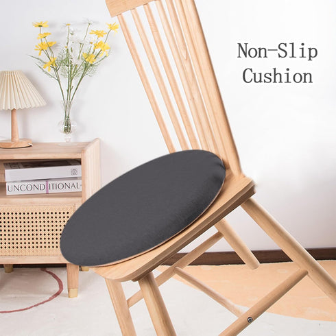 Seat Cushion Chair Pad, Round Non-Slip Comfortable Floor Soft Dining Chairs Office Bedroom Living Room Kitchen Chair Cushions Indoor (Dark Gray)...