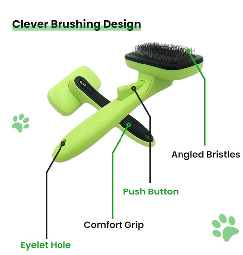 ELITE ETAIL Self Cleaning Pet Hair Brush with Additional Comb and Bath Brush - Skin Friendly Pet Grooming Kit for Dogs and Cats, Detangling, Deshe...
