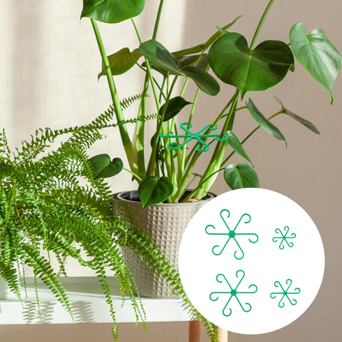 4pcs Climbing Houseplant Stem Supports, Plastic Plant Climbers Stem Holders Reusable Flower Plant Stakes Trellis Stem Hook Growth Accessories for ...