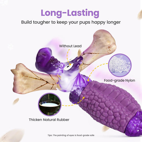 HGB Squeaky Dog Toys for Aggressive Chewers, Tough Indestructible Dog Chew Toy for Large Medium Dogs, Interactive Dog Toys to Keep Them Busy, Dog ...