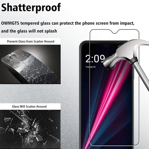2 Pack Screen Protector for T-Mobile Revvl 6 Pro 5G Tempered Glass Film, 9H Hardness, Case Friendly, Easy Installation Bubble Free 3D Touch Suppor...