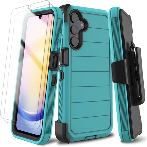 for Samsung Galaxy A25 5G Case with Screen Protector, Belt Clip Holster Kickstand Rugged Full-Body Heavy Duty Protection Military Grade Shockproof...