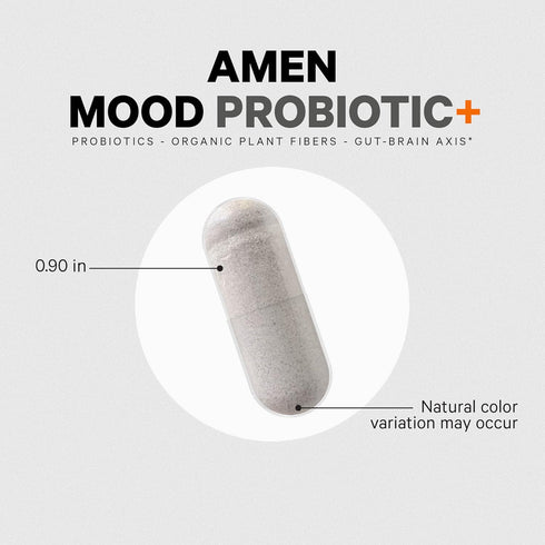 Amen Mood Probiotic Supplement 51 Billion CFU - Organic Prebiotics and Probiotics - Acidophilus Probiotic Pills, Fibers - Mood Organic Ashwagandha...