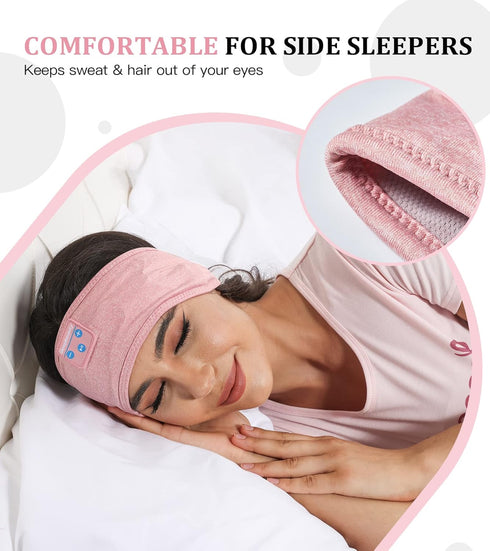 Perytong Sleep Headphones Adjustable Bluetooth Headband Soft Headphones Headband,Long Time Play Headphone Band with Built in Speakers Perfect for ...