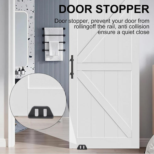 Barn Door Floor Guide Bearing Design, Sliding Barn Door Floor Guide Adjustable Rollers at The Bottom Strong and Durable Steel Frame....