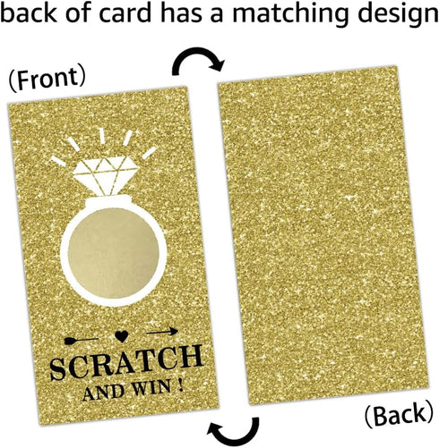 Gold Diamond Bridal Shower Scratch Off Game Cards?32 PCS? Gift Certificate Scratch Off Cards Activity for Wedding Festive Raffle Tickets Family Ho...