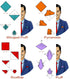 KissTies 1PC/6PCS Satin Pocket Square Solid Color Handkerchief + Gift Box...