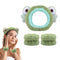 3-Piece Frog Spa Headband and Wristband Set - Green Frog Eye Elastic Headband,Cute Makeup Hair Band with Wristband for Women Girls Face Washing Sk...