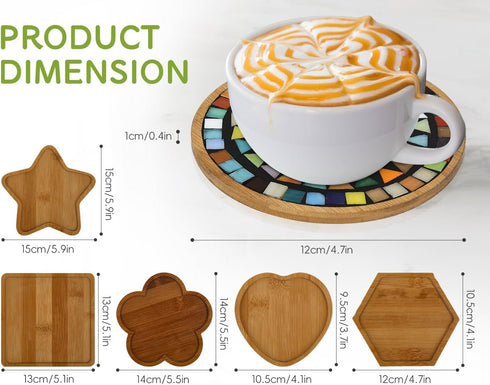 Lanyani 6pcs Wooden Mosaic Base, Various Shapes Substrates for Mosaic Crafts DIY Mosaic Tiles Coaster Base...