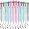 12 Pieces Multicolor Ballpoint Pen 4-Color Retractable Ballpoint Pen 0.5 mm Fine Point Ballpoint Pen for Planner Journaling Writing, 6 Shell Color...