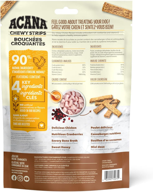 ACANA Chewy Strips Dog Treats, Chicken, Chewy Poultry Treats, 4oz...