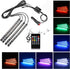 Car LED Strip Light,Uniwit 4 Pieces DC 12V Multicolor Car Interior Music Light LED Underdash Lighting Kit with Sound Active Function and Wireless ...