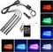 Car LED Strip Light,Uniwit 4 Pieces DC 12V 72 LED Multicolor Car Interior Music Light LED Underdash Lighting Kit with Sound Active Function and Wi...