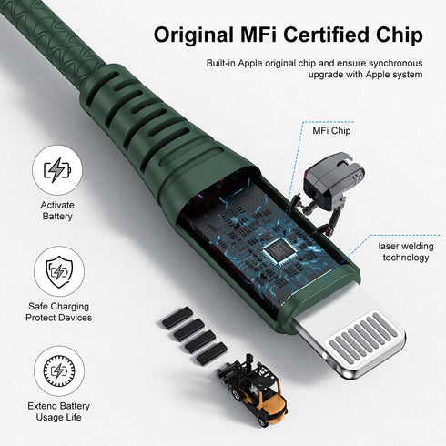 (10 Pack) Short Lightning Cable 1Ft, Cabepow 1 Foot iPhone Charger Cables,1 Feet Apple Charging Cord Compatible with iPhone 11/Pro/X/Xs Max/XR/8 P...