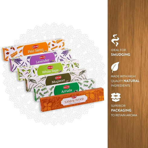 HEM Masala Assorted Natural Masala Cleansing Incense Sticks - 12 Packets (15g Each) | Natural Fragrance for Aromatic Rooms | Odor Remover Incense ...