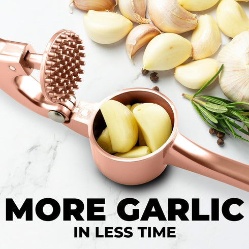 Zulay Kitchen Premium Garlic Press Set - Rust Proof & Dishwasher Safe Professional Garlic Mincer Tool - Easy-Squeeze, Easy-Clean with Soft Handle ...