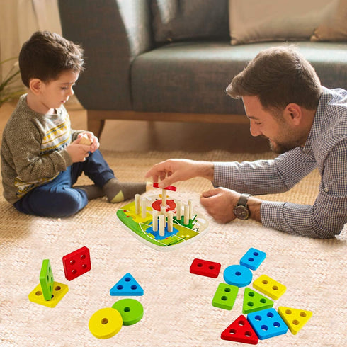 Dreampark Montessori Educational Toddler Toys: Montessori Toys for 1 2 3 Years Old Boys Girls Birthday Gifts, Toddlers Toys Ages 1-2 Wooden Stack ...