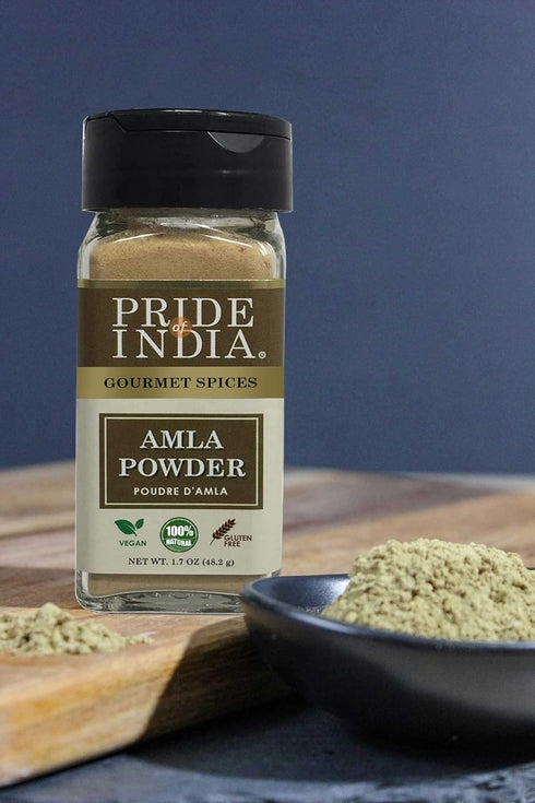 Pride of India – Amla Powder – Gourmet Spice – Tangy & Savory – Pure Indian Gooseberry Ground – Antioxidant Rich – GMO/Gluten Free – Easy to Use –...