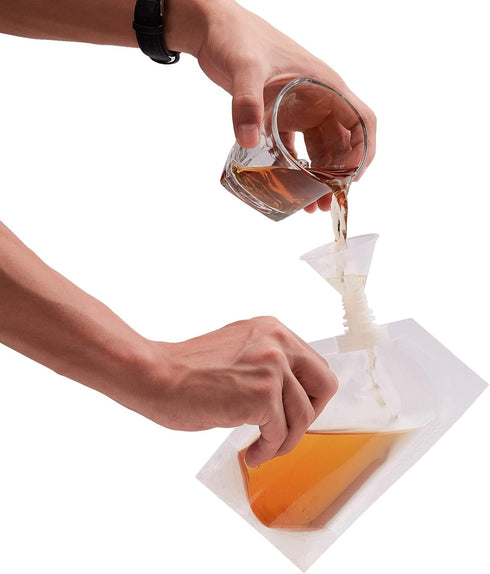Rum runners for cruise Concealable and Reusable cruise sneak flask Liquor Pouches flask kit Sneak Alcohol Plastic flask hide drinking flask kit (8...