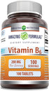 Amazing Formulas Vitamin B6 Pyridoxine 200mg 100 Tablets Supplement | Non-GMO | Gluten Free | Made in USA...