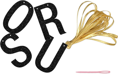 Black Glitter Holy Shit You're Old Banner - Funny 30th 40th 50th 60th 70th 80th 90th Birthday Party Decorations...